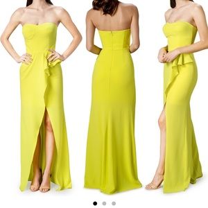 Dress the population yellow dress size M corset top wedding guest formal gown